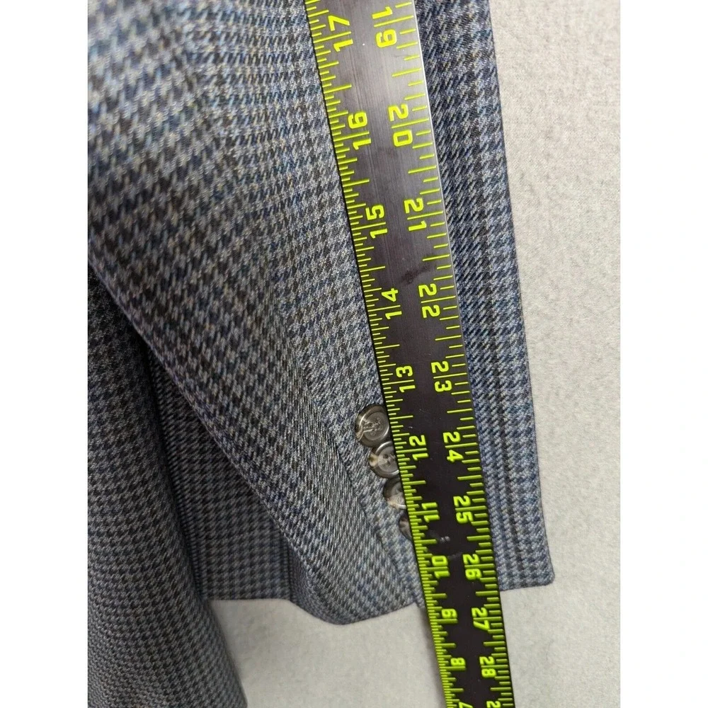 Lauren Ralph Lauren Blazer Mens Size 46L Gray Wool Houndstooth Corpcore Academia